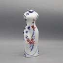 Hand Painted Ceramic Cheongsam Figurine Small Elegant Vase Decor