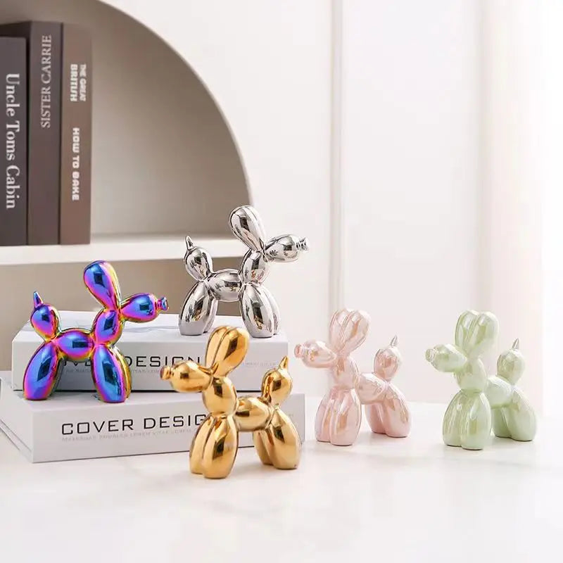 Ceramic Balloon Dog Sculpture Nordic Home Office Table Decoration