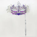 Venetian Masquerade Mask With Holding Stick For Womens Party