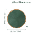 Round Green Woven Placemat Braided For Party Wedding Baby Shower