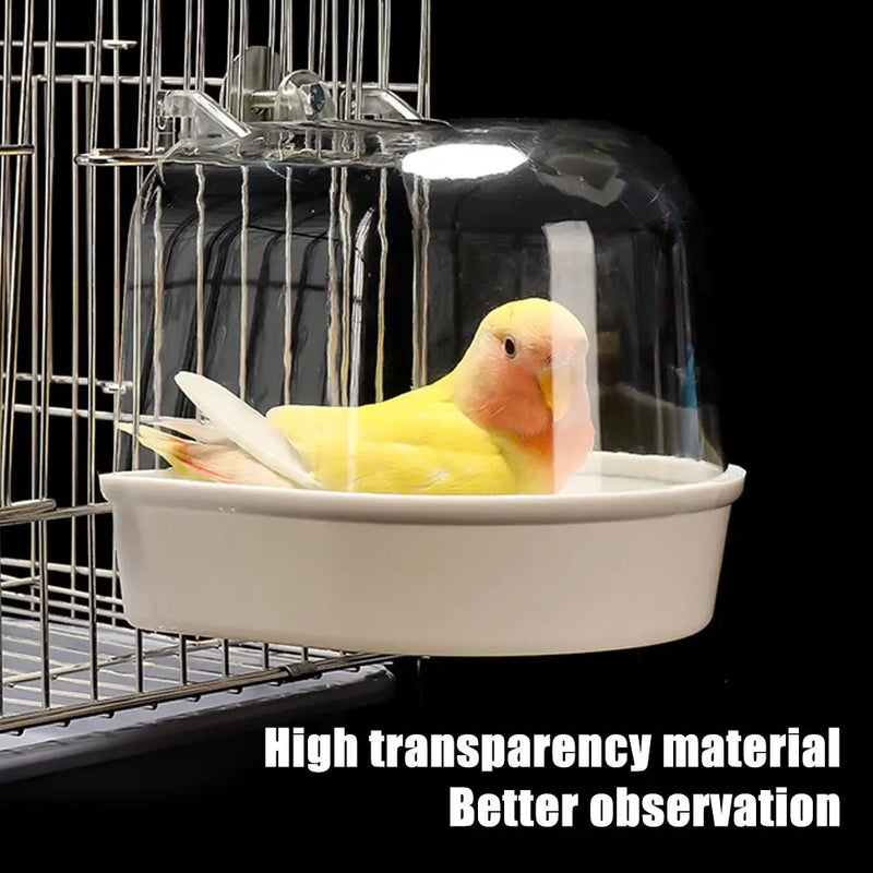 Clear Hanging Bird Bath For Parakeet Canary Budgerigar Cockatiel