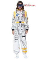 Adult Silver Astronaut Costume Space Jumpsuit For Men And Women