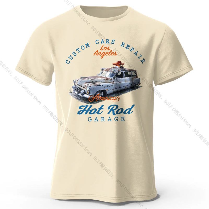 Custom Car Club T-Shirt Embossed Logo 100% Cotton Unisex Tee