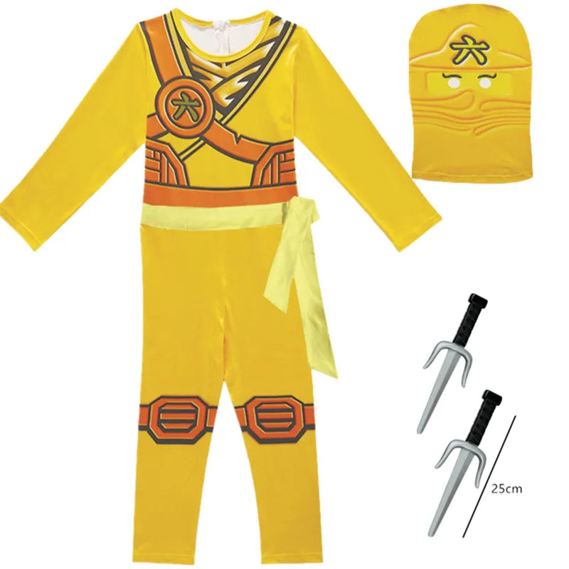 Kids Ninja Costume Jumpsuit Samurai Cosplay Outfit For Party