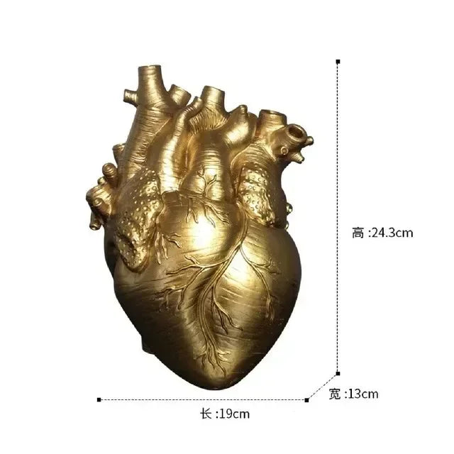 Heart Vase Decorative Dry Pot Human Anatomy Statue Container