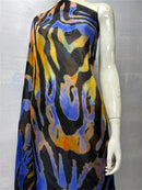 Silk Chiffon Fabric Soft Printed Tulle Lace For Sewing Dresses 3.5 Meters