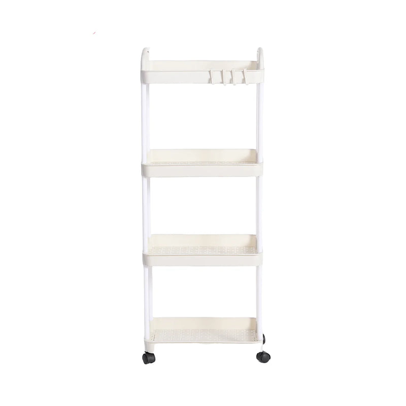 Plastic Rolling Utility Cart With Handle And Wheels For Storage Organizer