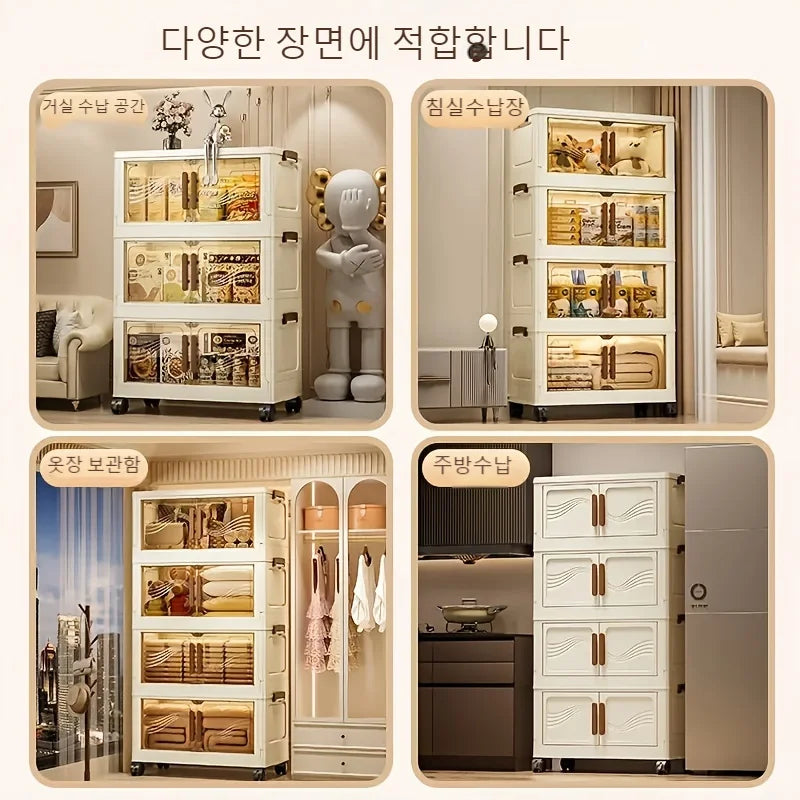Foldable Storage Box With Clear Door Spacious Durable Organizer