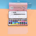 50 Colors Solid Watercolor Paint Set With Brush For Artists