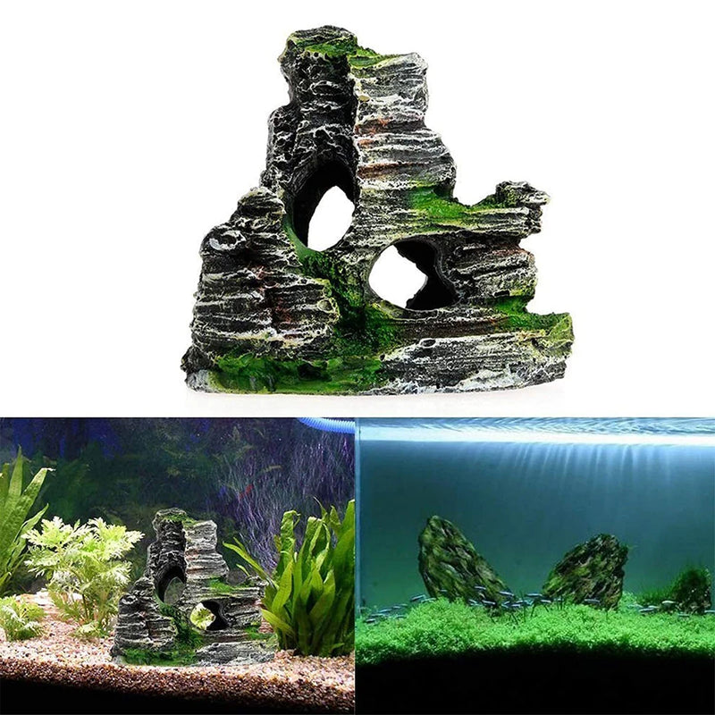 Artificial Moss Aquarium Decoration Ornament Rockery Cave Mountain View