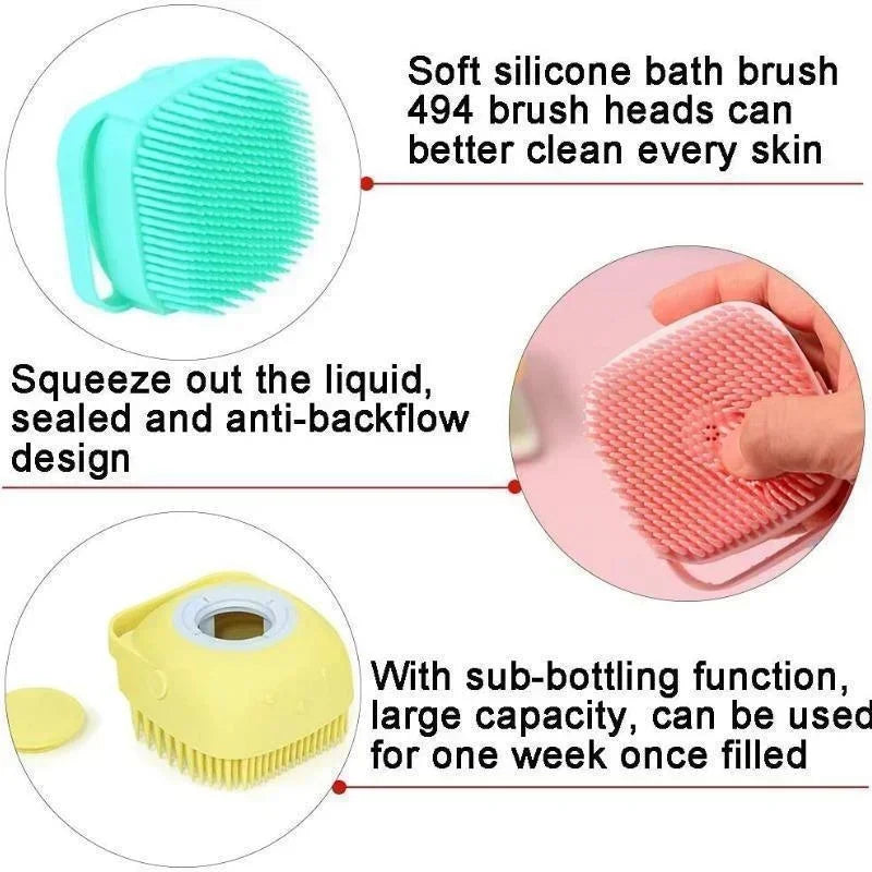 Pet Bathing Brush Soft Silicone Massager For Dog Cat Grooming