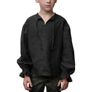 Boys Medieval Dress Shirt Cotton Long Sleeve Ruffled O-Neck Shirt