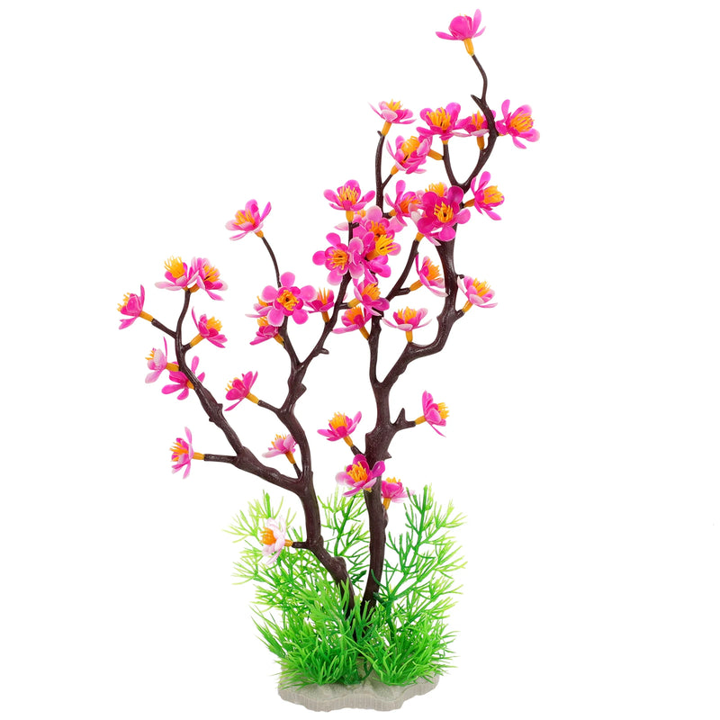 Aquarium Plum Blossom Decor Realistic Fake Underwater Plant Accessory