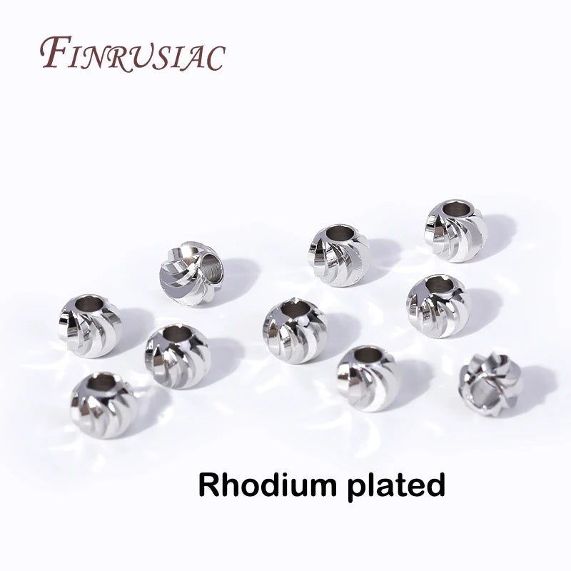 18K Gold Plated Spacer Bead For Jewelry Making 2.5 To 6mm