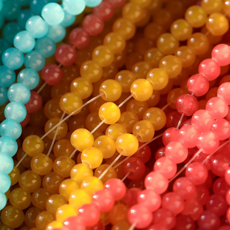 30 50pcs 6mm Glass Round Beads Colorful Spacer For Jewelry Making
