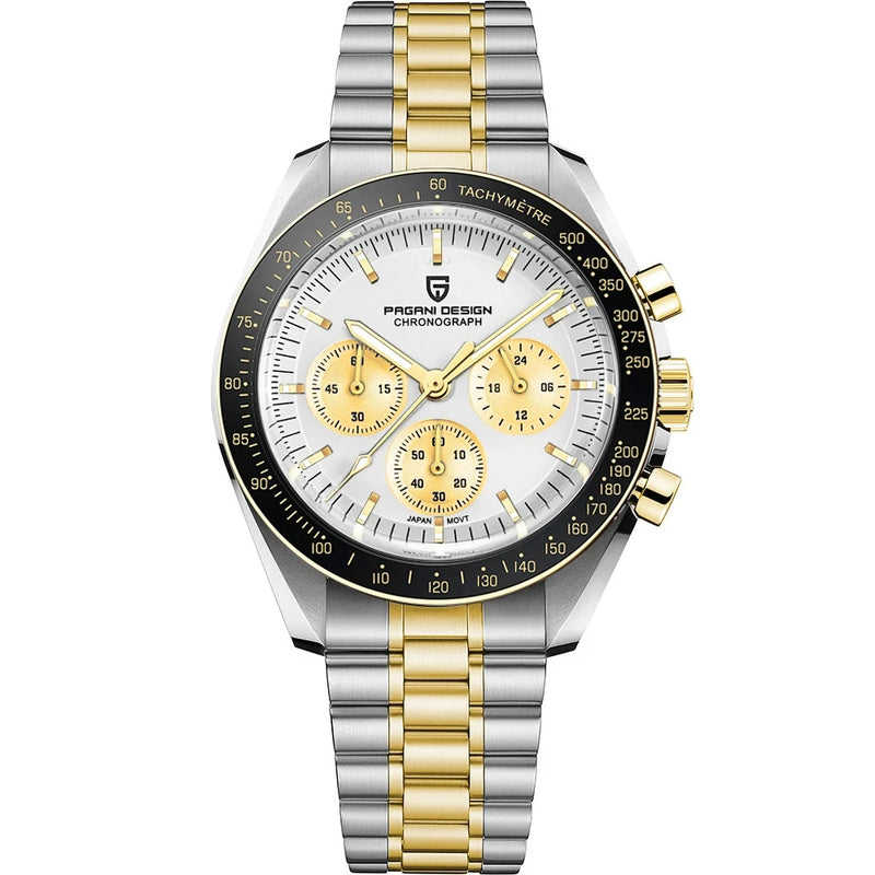 PAGANI DESIGN Moonwatch Quartz Chronograph Stainless Steel Waterproof Watch