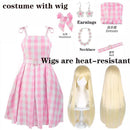 Barbie Cosplay Costume For Women Pink Dress Margot Robbie Style