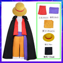 Luffy Cosplay Costume Monkey D Red Top Pants Hat For Adults Kids