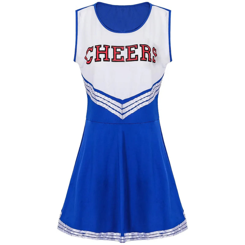 Cheerleading Dance Costume For Women Sleeveless Crop Top Pleated Skirt