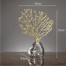Imitation Coral Ornaments Resin Crystal Metal Tree Ocean Decor Figurines