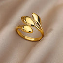 316L Stainless Steel Rings For Women Gold Color Classic Wedding Couple Rings