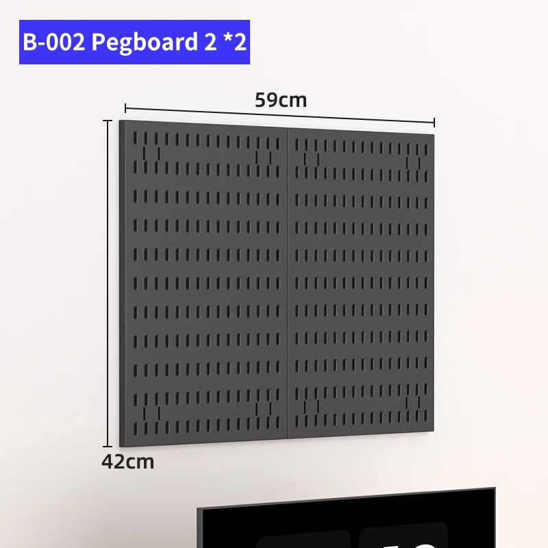 Pegboard Wall Organizer Kit Modular Panels No-Punch Installation Craft Storage