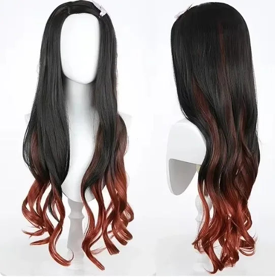 Nezuko Cosplay Costume With Wig Props For Adults Kids Halloween