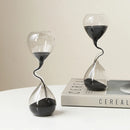 Modern Hourglass Timer Black Glass Sand Clock Home Decor Ornament