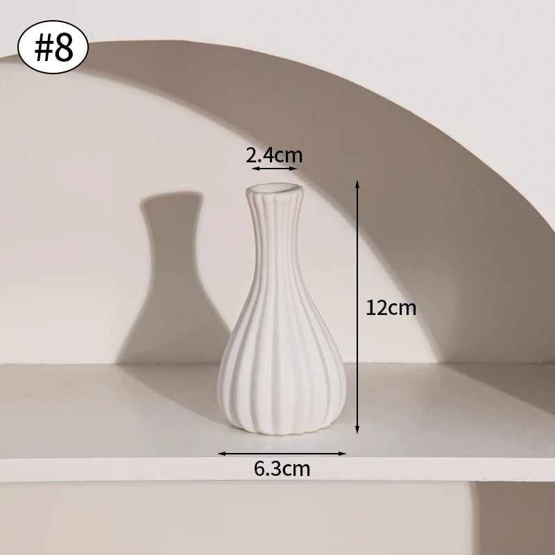 Ceramic Vase White Nordic Flower Pot Decorative Home Decor