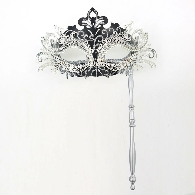 Venetian Masquerade Mask With Holding Stick For Womens Party