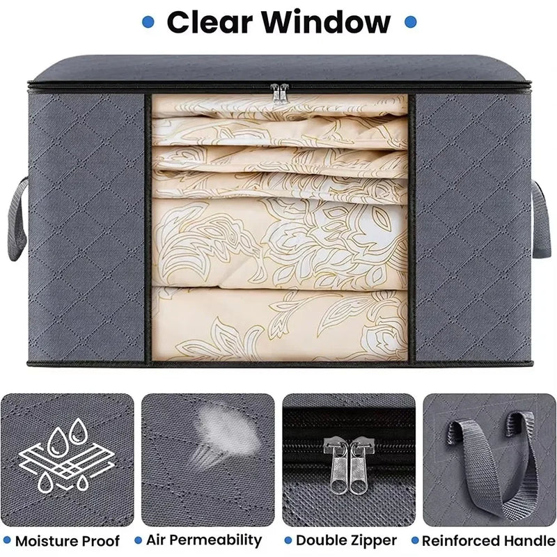 Large Capacity Clothes Storage Bag Foldable Organizer For Bedroom Closet