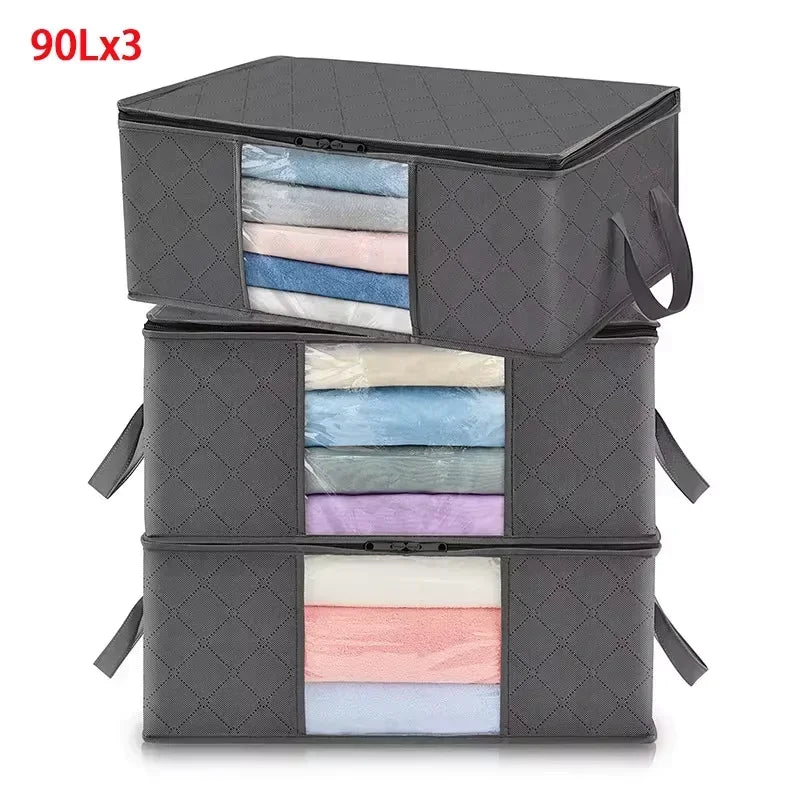Large Capacity Clothes Storage Bag Foldable Organizer For Bedroom Closet