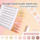 9pcs Acrylic Markers Set For Rock Painting Glass DIY Craft Supplies