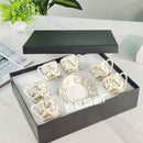 12pcs Espresso Cups Set Ceramic Coffee Tea Cups With Plates And Handles