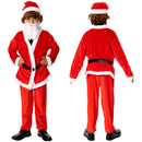 Santa Claus Costume For Kids Ages 4-13 With Hat Beard Belt Shoe Covers