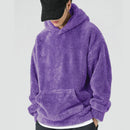 Men's Long Sleeve Crewneck Sweatshirt Thick Warm Coral Fleece