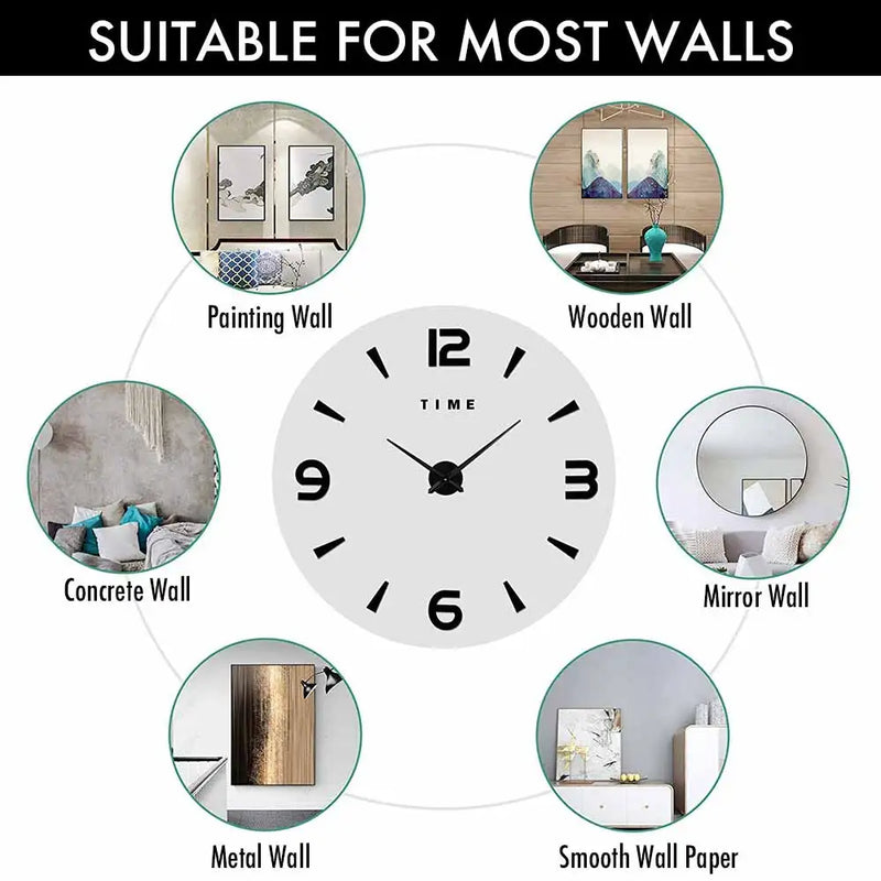 MCDFL Luxury 3D Wall Clock For Living Room Kitchen Bedroom Decor