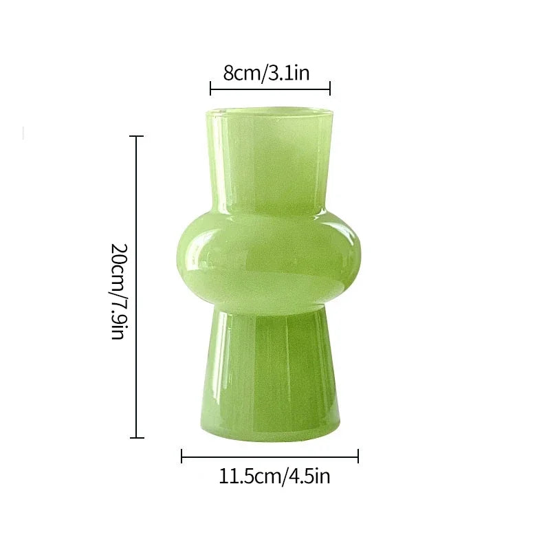 Modern Pink Glass Vase Hydroponic Flower Vase For Home Decor