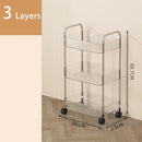 Mobile Rolling Storage Cart With 2 3 4 Tiers Multi-Layer Organizer
