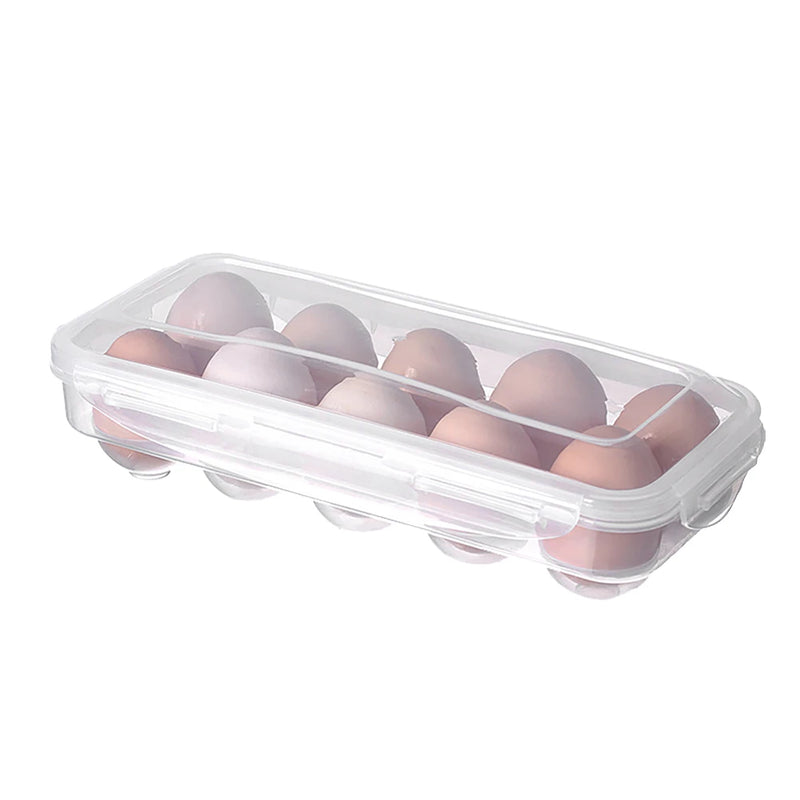 Egg Storage Box With Lid Refrigerator Organizer 10 Or 18 Grid Tray