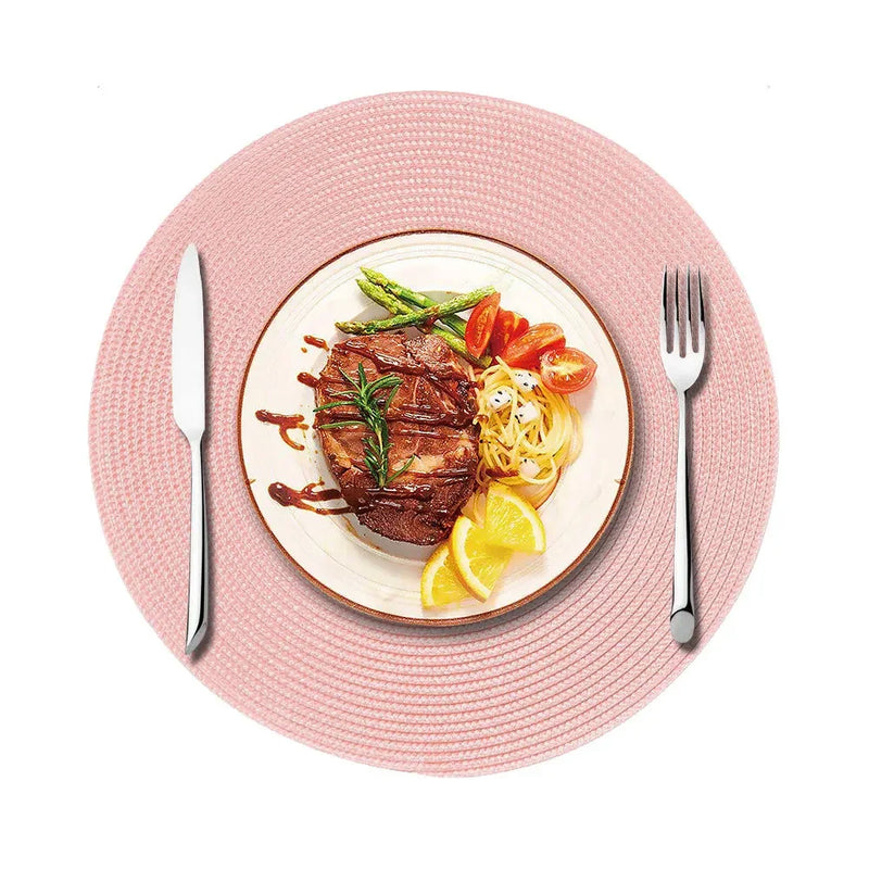 Round Dining Table Placemat 38cm Biodegradable Woven Insulation Mat