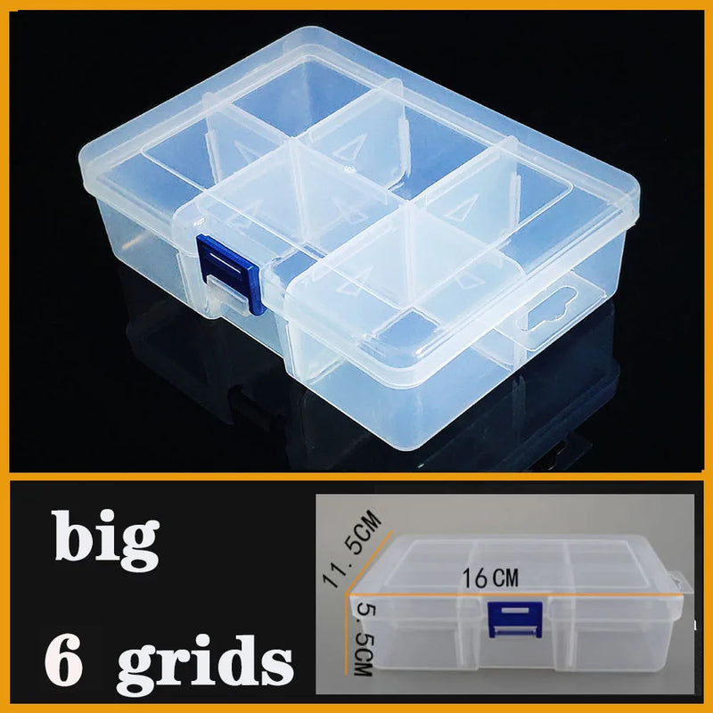 Plastic Organizer Box Clear Compartment Storage For Jewelry Tools