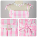 Barbie Cosplay Costume For Women Pink Dress Margot Robbie Style