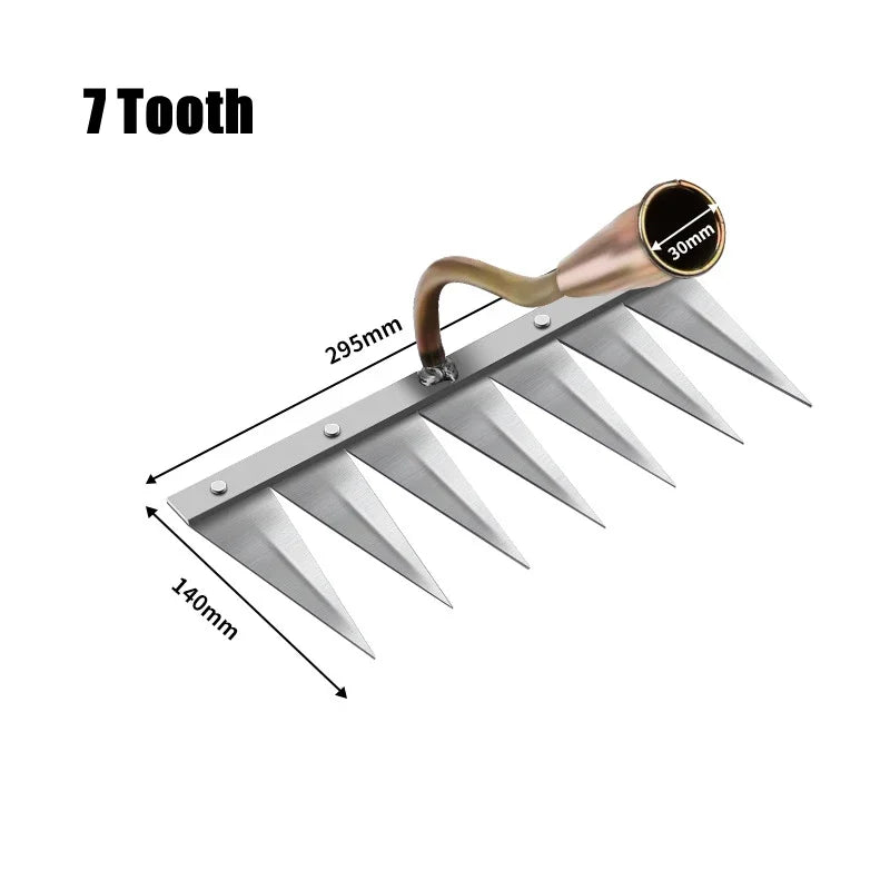 Carbon Steel Garden Hand Rake With 4 To 7 Teeth For Soil Loosening