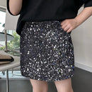 Sparkly Sequin Skirt For Girls Toddler Dinosaur Pleated Elastic Waistband