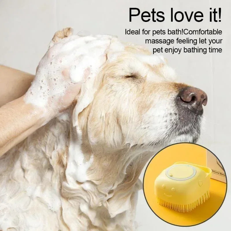 Pet Bathing Brush Soft Silicone Massager For Dog Cat Grooming