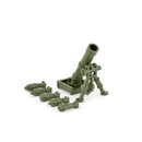 WWII Military Building Blocks Toy Soldier Figure With Machine Gun Mortar