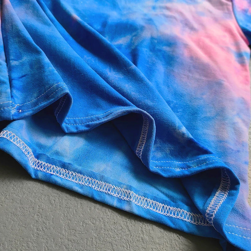 Kids Tie Dye T-shirt Summer Short Sleeve Toddler Girls Boys Tops