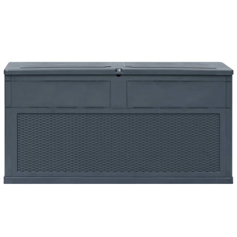 Garden Storage Box 320L Large Outdoor Storage Chest Black Grey Anthracite