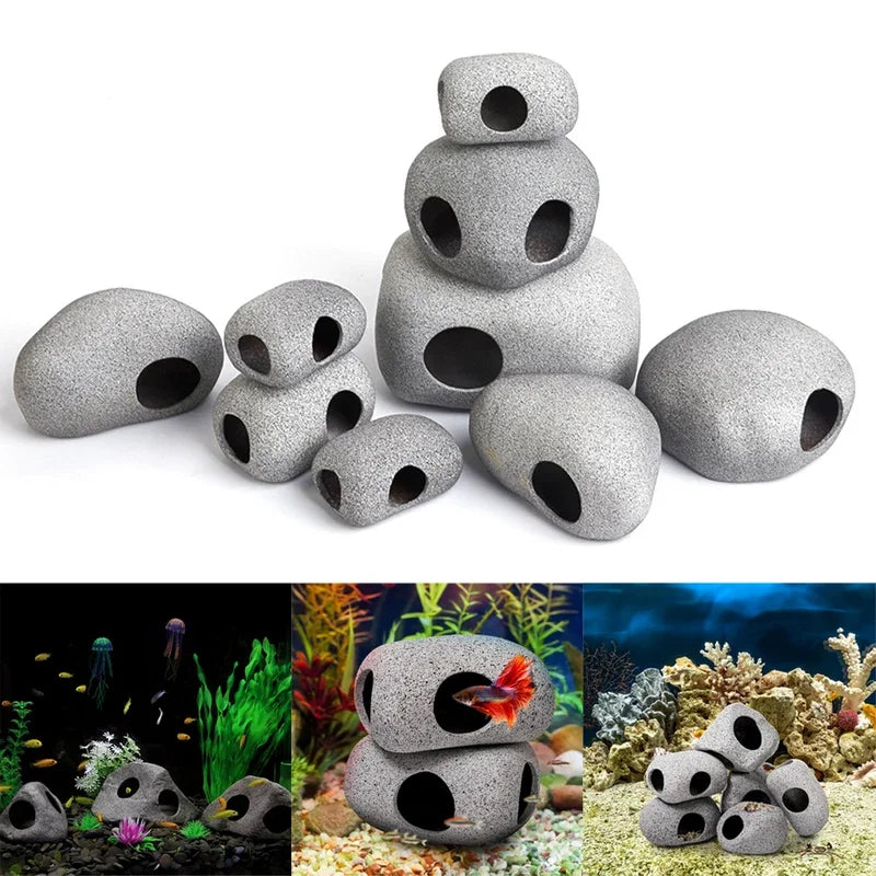 Ceramic Aquarium Decoration Underwater Cave Fish And Shrimp Shelter